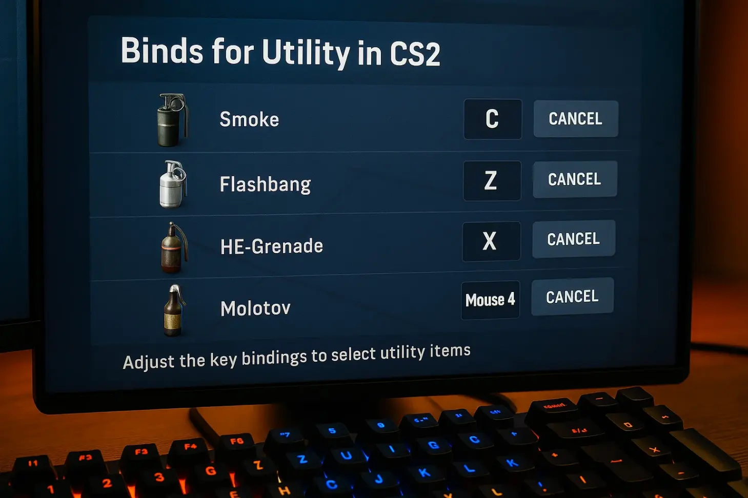 Бинды для утилиты в CS2 — настройка и советы