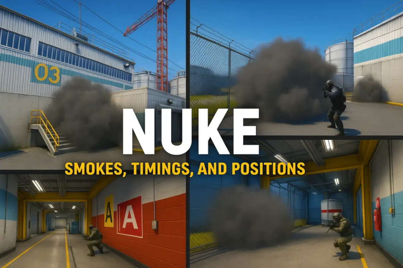 Nuke — гайд по смокам, таймингам и позициям в CS2